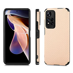 Funda Silicona Carcasa Ultrafina Goma con Magnetico S02D para Xiaomi Mi 11i 5G (2022) Oro