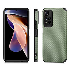 Funda Silicona Carcasa Ultrafina Goma con Magnetico S02D para Xiaomi Mi 11i 5G (2022) Verde