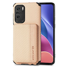 Funda Silicona Carcasa Ultrafina Goma con Magnetico S02D para Xiaomi Mi 11X Pro 5G Oro