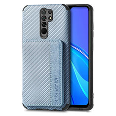 Funda Silicona Carcasa Ultrafina Goma con Magnetico S02D para Xiaomi Poco M2 Azul