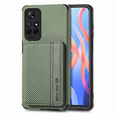 Funda Silicona Carcasa Ultrafina Goma con Magnetico S02D para Xiaomi Poco M4 Pro 5G Verde