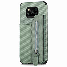 Funda Silicona Carcasa Ultrafina Goma con Magnetico S02D para Xiaomi Poco X3 Verde