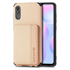 Funda Silicona Carcasa Ultrafina Goma con Magnetico S02D para Xiaomi Redmi 9i Oro