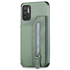 Funda Silicona Carcasa Ultrafina Goma con Magnetico S02D para Xiaomi Redmi Note 10 5G Verde