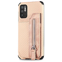 Funda Silicona Carcasa Ultrafina Goma con Magnetico S02D para Xiaomi Redmi Note 10T 5G Oro