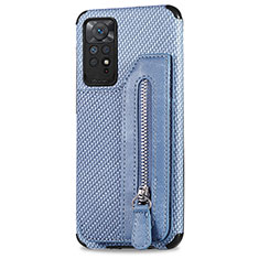 Funda Silicona Carcasa Ultrafina Goma con Magnetico S02D para Xiaomi Redmi Note 11 4G (2022) Azul