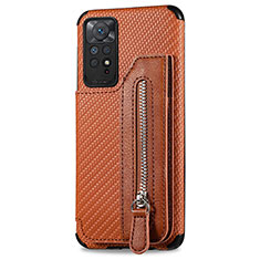 Funda Silicona Carcasa Ultrafina Goma con Magnetico S02D para Xiaomi Redmi Note 11 4G (2022) Marron