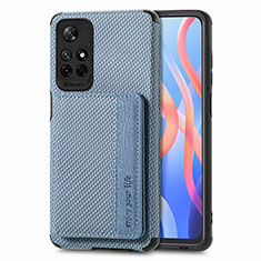 Funda Silicona Carcasa Ultrafina Goma con Magnetico S02D para Xiaomi Redmi Note 11 5G Azul