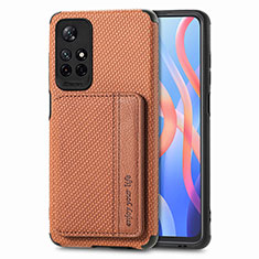 Funda Silicona Carcasa Ultrafina Goma con Magnetico S02D para Xiaomi Redmi Note 11 5G Marron