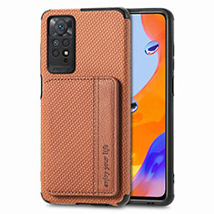 Funda Silicona Carcasa Ultrafina Goma con Magnetico S02D para Xiaomi Redmi Note 11 Pro 4G Marron