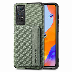 Funda Silicona Carcasa Ultrafina Goma con Magnetico S02D para Xiaomi Redmi Note 11 Pro 4G Verde