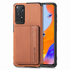 Funda Silicona Carcasa Ultrafina Goma con Magnetico S02D para Xiaomi Redmi Note 11 Pro 5G Marron