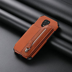 Funda Silicona Carcasa Ultrafina Goma con Magnetico S02D para Xiaomi Redmi Note 9S Marron