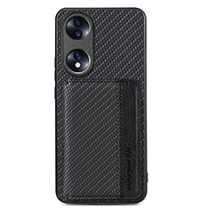 Funda Silicona Carcasa Ultrafina Goma con Magnetico S03D para Huawei Honor 70 5G Negro