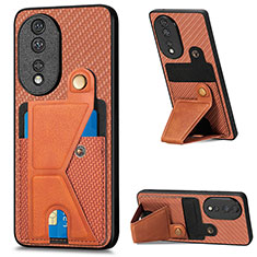 Funda Silicona Carcasa Ultrafina Goma con Magnetico S03D para Huawei Honor 80 5G Marron