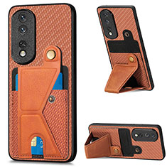 Funda Silicona Carcasa Ultrafina Goma con Magnetico S03D para Huawei Honor 80 Pro 5G Marron