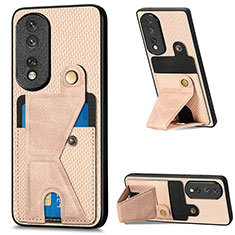 Funda Silicona Carcasa Ultrafina Goma con Magnetico S03D para Huawei Honor 80 Pro Flat 5G Oro