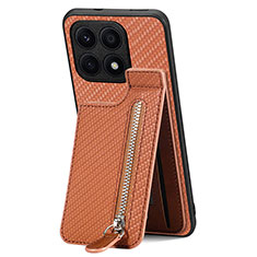 Funda Silicona Carcasa Ultrafina Goma con Magnetico S03D para Huawei Honor X8a 4G Marron