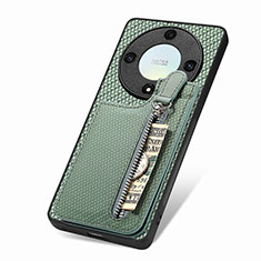 Funda Silicona Carcasa Ultrafina Goma con Magnetico S03D para Huawei Honor X9a 5G Verde