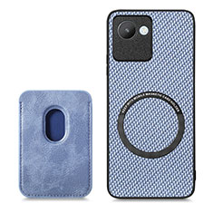 Funda Silicona Carcasa Ultrafina Goma con Magnetico S03D para Realme C30 Azul