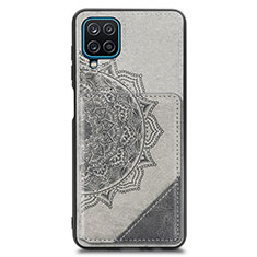 Funda Silicona Carcasa Ultrafina Goma con Magnetico S03D para Samsung Galaxy A12 Nacho Gris