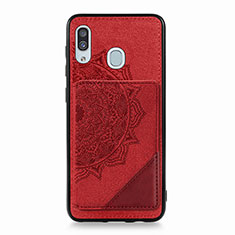 Funda Silicona Carcasa Ultrafina Goma con Magnetico S03D para Samsung Galaxy A30 Rojo