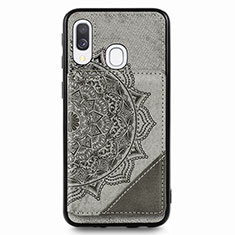 Funda Silicona Carcasa Ultrafina Goma con Magnetico S03D para Samsung Galaxy A40 Gris