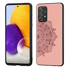 Funda Silicona Carcasa Ultrafina Goma con Magnetico S03D para Samsung Galaxy A52s 5G Oro Rosa