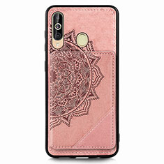 Funda Silicona Carcasa Ultrafina Goma con Magnetico S03D para Samsung Galaxy A60 Oro Rosa