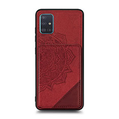 Funda Silicona Carcasa Ultrafina Goma con Magnetico S03D para Samsung Galaxy A71 4G A715 Rojo