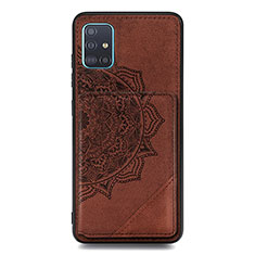 Funda Silicona Carcasa Ultrafina Goma con Magnetico S03D para Samsung Galaxy A71 5G Marron