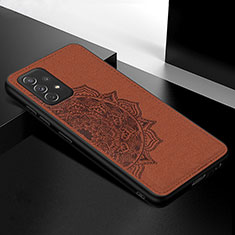 Funda Silicona Carcasa Ultrafina Goma con Magnetico S03D para Samsung Galaxy A72 5G Marron