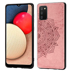 Funda Silicona Carcasa Ultrafina Goma con Magnetico S03D para Samsung Galaxy F02S SM-E025F Oro Rosa