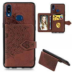 Funda Silicona Carcasa Ultrafina Goma con Magnetico S03D para Samsung Galaxy M01s Marron