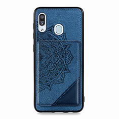 Funda Silicona Carcasa Ultrafina Goma con Magnetico S03D para Samsung Galaxy M10S Azul