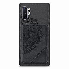 Funda Silicona Carcasa Ultrafina Goma con Magnetico S03D para Samsung Galaxy Note 10 Plus 5G Negro