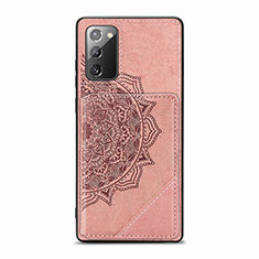 Funda Silicona Carcasa Ultrafina Goma con Magnetico S03D para Samsung Galaxy Note 20 5G Oro Rosa