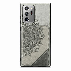 Funda Silicona Carcasa Ultrafina Goma con Magnetico S03D para Samsung Galaxy Note 20 Ultra 5G Gris