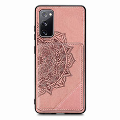 Funda Silicona Carcasa Ultrafina Goma con Magnetico S03D para Samsung Galaxy S20 FE 4G Oro Rosa