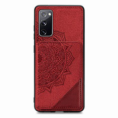 Funda Silicona Carcasa Ultrafina Goma con Magnetico S03D para Samsung Galaxy S20 FE 4G Rojo