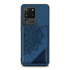 Funda Silicona Carcasa Ultrafina Goma con Magnetico S03D para Samsung Galaxy S20 Ultra 5G Azul