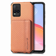 Funda Silicona Carcasa Ultrafina Goma con Magnetico S03D para Vivo Y21 Marron