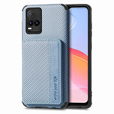 Funda Silicona Carcasa Ultrafina Goma con Magnetico S03D para Vivo Y21e Azul