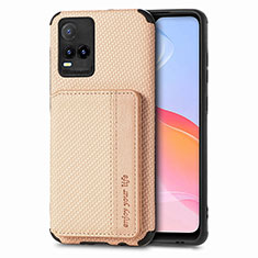 Funda Silicona Carcasa Ultrafina Goma con Magnetico S03D para Vivo Y21e Oro