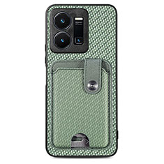 Funda Silicona Carcasa Ultrafina Goma con Magnetico S03D para Vivo Y35 4G Verde