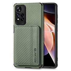 Funda Silicona Carcasa Ultrafina Goma con Magnetico S03D para Xiaomi Mi 11i 5G (2022) Verde