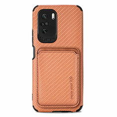 Funda Silicona Carcasa Ultrafina Goma con Magnetico S03D para Xiaomi Poco F3 5G Marron