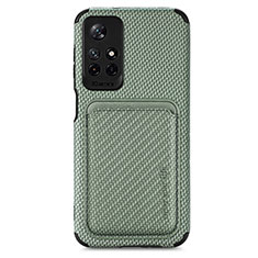 Funda Silicona Carcasa Ultrafina Goma con Magnetico S03D para Xiaomi Poco M4 Pro 5G Verde