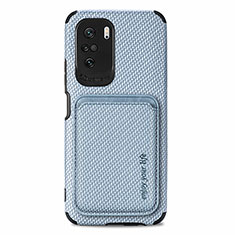 Funda Silicona Carcasa Ultrafina Goma con Magnetico S03D para Xiaomi Redmi K40 5G Azul