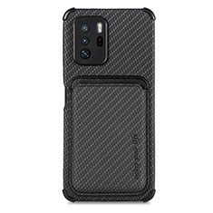 Funda Silicona Carcasa Ultrafina Goma con Magnetico S03D para Xiaomi Redmi Note 10 Pro 5G Negro